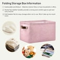 thumbnail image 6 of GZHJMY Collapsible Storage Basket Pink Glitter Texture Rectangular Storage Bins Baskets Toys Storage Bins with Handles for Bedroom Home Office 1PCS, 6 of 7