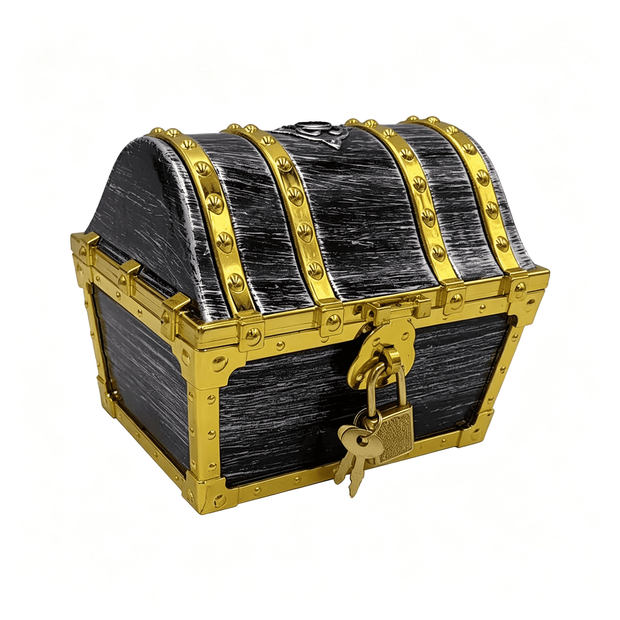 XIBUFE Kids Pirate Treasure Chest Storage Box Golden Border Decorative Pirate Chest with Lock and Key for Kids Birthday Halloween Christmas Pirate Party Favors
