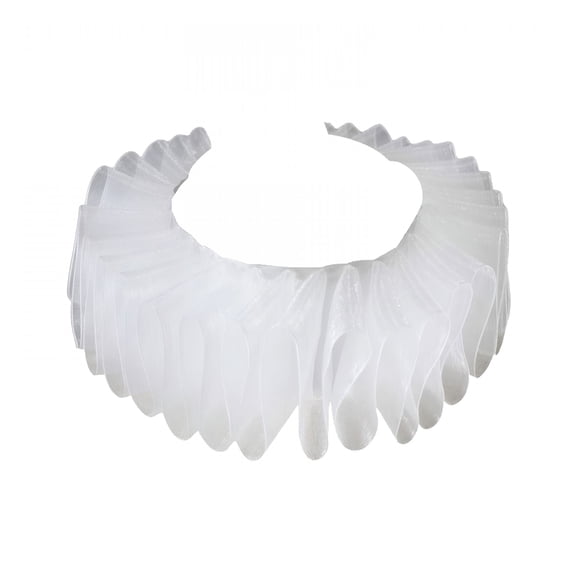 TUWAFE Women'S Jewelry Sets White Ruffled Snow Mesh Collar for Stage Costume and Wedding Renaissance Elizabethan Ruffled Neck Collar Clown Choker Wrap Scarf, White One Size