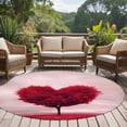 thumbnail image 4 of Round Area Rugs Collection 7 Ft, Valentine's Day Non-Slip Residential Carpet, Red Heart Love Trees Romance Spring Indoor Crawling Mats Runner Rugs for Living Room/Dining Room/Bedroom, 4 of 8