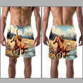 thumbnail image 3 of luoweisi Men's Beach Shorts Quick Dry Swim Trunks with Mesh Lining Horse 2XL, 3 of 5