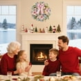 thumbnail image 5 of 24 Inch Pre-Lit Christmas Wreath, Xmas Wreath with Artificial Flower Bow Ball Ornaments, Christmas Decorations for Party Front Door Wall Window Mantel, 5 of 7