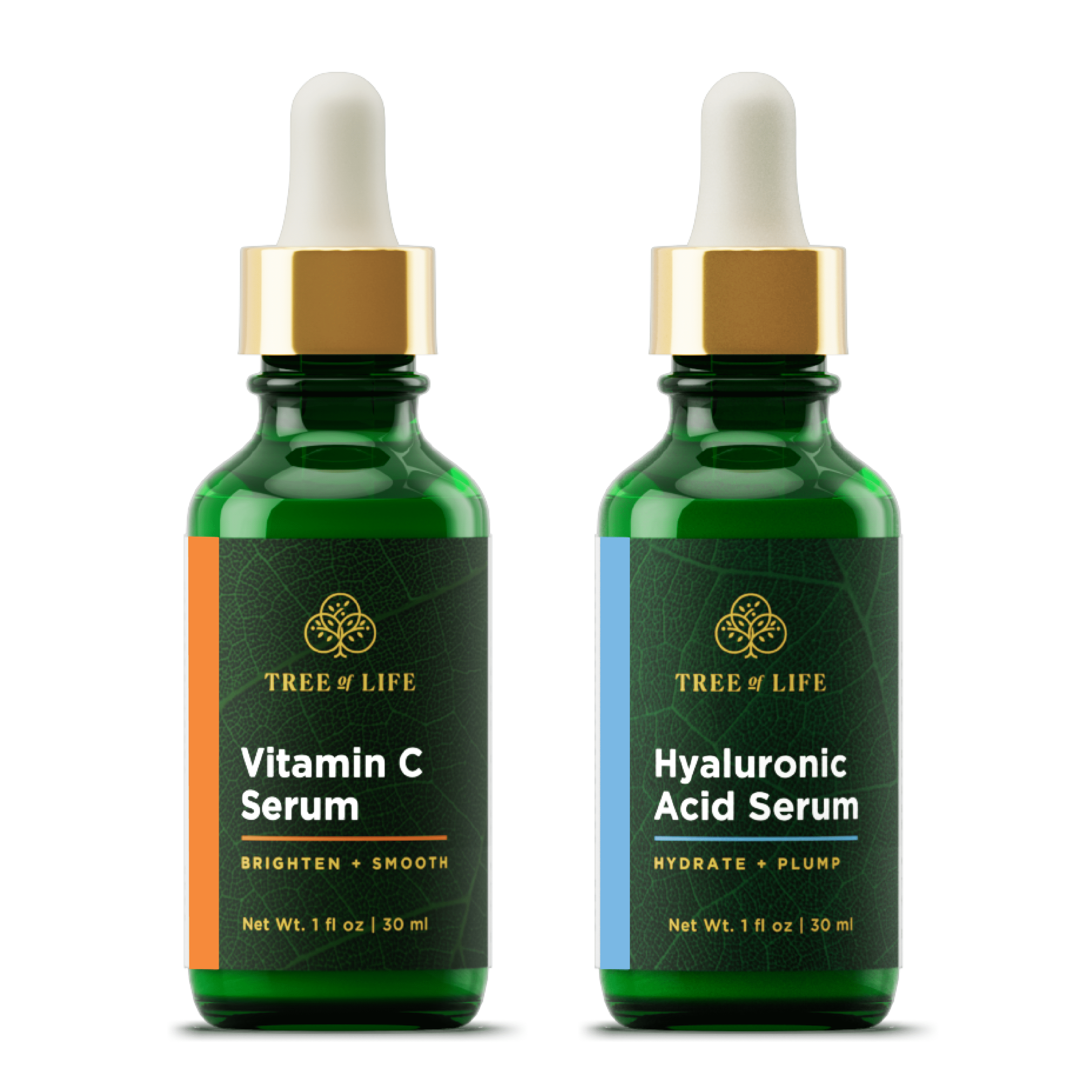 Tree of Life Vitamin C Serum and Hyaluronic Acid Serum for Brightening