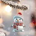 thumbnail image 3 of Colgante de árbol de Navidad con muñeco de nieve de Papá Noel y dibujos animados de acrílico 2D, adorno colgante bonito para Navidad, regalo de Año Nuevo 2025 para el hogar, 3 of 5