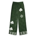 thumbnail image 5 of Endives Womens Linen Pants St. Patrick Printed Casual High Waisted Baggy Pants Comfy Pants St Day Bottoms Green, 5 of 5
