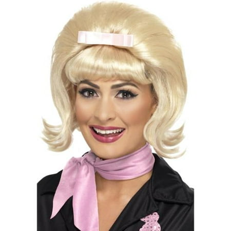 50's Flicked Beehive Bob Costume Wig Adult: Blonde