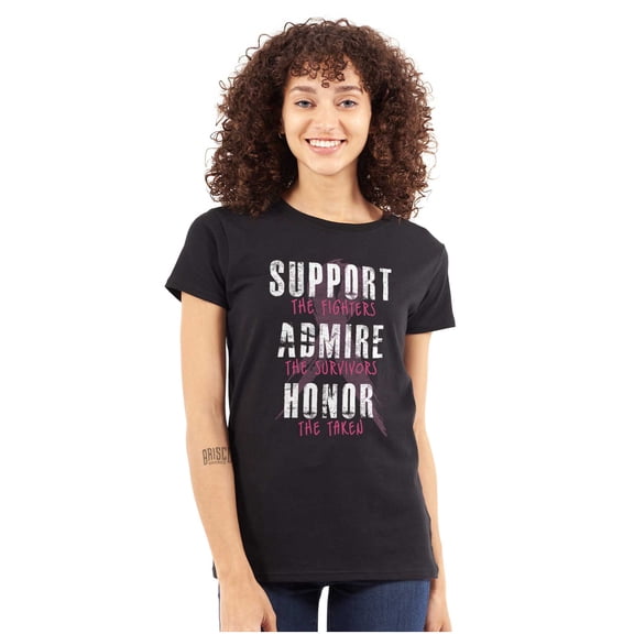 Breast Cancer Support Admire Honor Womens Slim Fit Graphic Tee Brisco Brands S