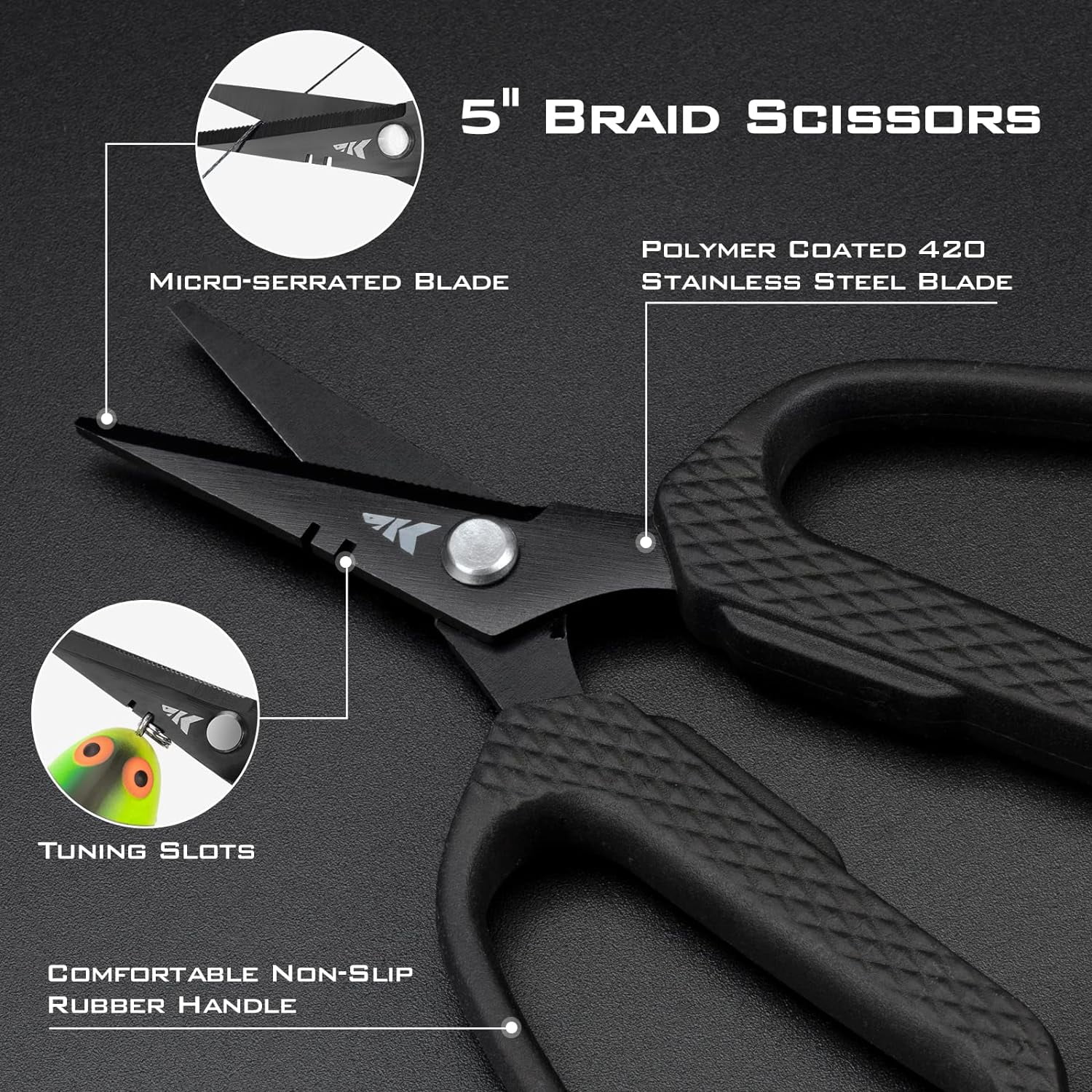 KastKing Fishing Line Spooler & 5’’ Braid Scissors - W/Line Counter, Patented Accessories - No Line Twist, Fishing Gears-Kalibrate