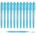 thumbnail image 1 of Uxcell Twin Tip Permanent Markers, 12 Pack Light Blue Fine and Ultra Fine Point Colored Makers Quick Drying Coloring Pen for Writing Drawing on Wood Plastic Metal Glass Stone, 1 of 6