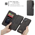 thumbnail image 5 of for iPhone 13 Pro Wallet Case,Multifunction Zipper Purse Wallet Case [Card Slots][Cash Pocket][Kickstand] Detachable Magnetic Back Phone Cover for iPhone 13 Pro 6.1 inch (Black), 5 of 9
