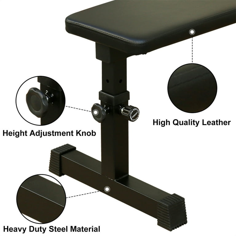Adjustable Flat Weight Bench Heavy Duty Fitness Bench For Weight Training Home Gym Bench 5 Level Adjustable Height Upgraded Breathable Bench Material Walmart