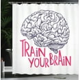 thumbnail image 4 of Ambesonne Inspirational Shower Curtain, Humour Words, 69"Wx84"L, Pink Dark Blue, 4 of 5