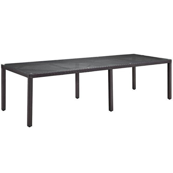 Modway Convene 114" Outdoor Patio Dining Table in Espresso