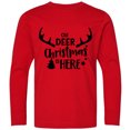thumbnail image 3 of Inktastic Oh Deer, Christmas is Here Long Sleeve Youth T-Shirt, 3 of 5