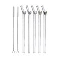 thumbnail image 1 of 5 Pcs Reusable Glass Straws,colorful Butterfly On Clear Straws With Design Shatter Resistant Bent D XXF, 1 of 5