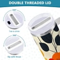 thumbnail image 3 of Yayeee 40oz Stainless Steel Tumbler with Straw and Handle Double-Wall Insulated Travel Water Bottle, Floral Pattern, 3 of 8