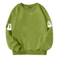 thumbnail image 4 of bbymog Halloween Spooky Sweatshirts for Girls Round Neck Long Sleeve Pullover Top Girls Sweatshirt Green B 5Y, 4 of 6