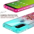 thumbnail image 5 of Liquid Quicksand Glitter Cute Phone Case for AT&T Radiant Max 5G / Fusion 5G / Cricket Dream 5G / Innovate 5G Phone Case Cover Clear Bling Diamond for Girls Women - Pink/Teal, 5 of 5