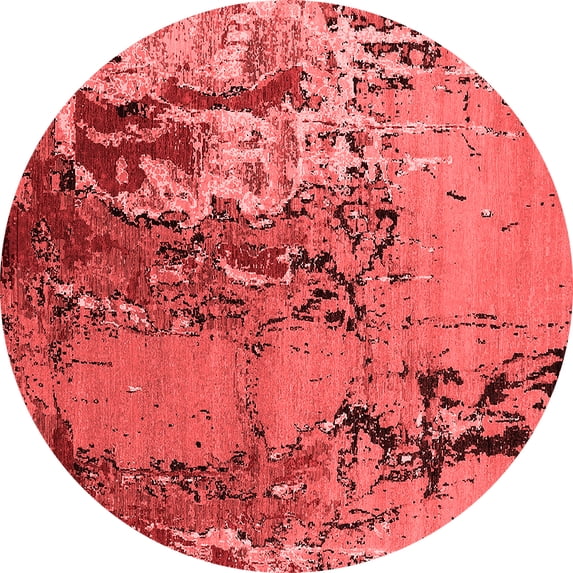 Ahgly Company Indoor Round Oriental Red Industrial Area Rugs, 3' Round
