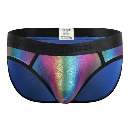 

EchfiProm 2023 Birthday Gift Rainbow Men s Underpants Nylon Casual Large Size Breathable Low Waist Briefs Plus Size Tops
