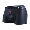 thumbnail image 3 of DPTALR Mens Underwear Imitation Leather Rings Lacquer Plain Pants Underpants, 3 of 9