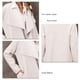 thumbnail image 5 of Blusa de punto larga Color puro Hombro caído Cuello vuelto Ajuste informal Blusa de punto para mujer Albaricoque L, 5 of 6