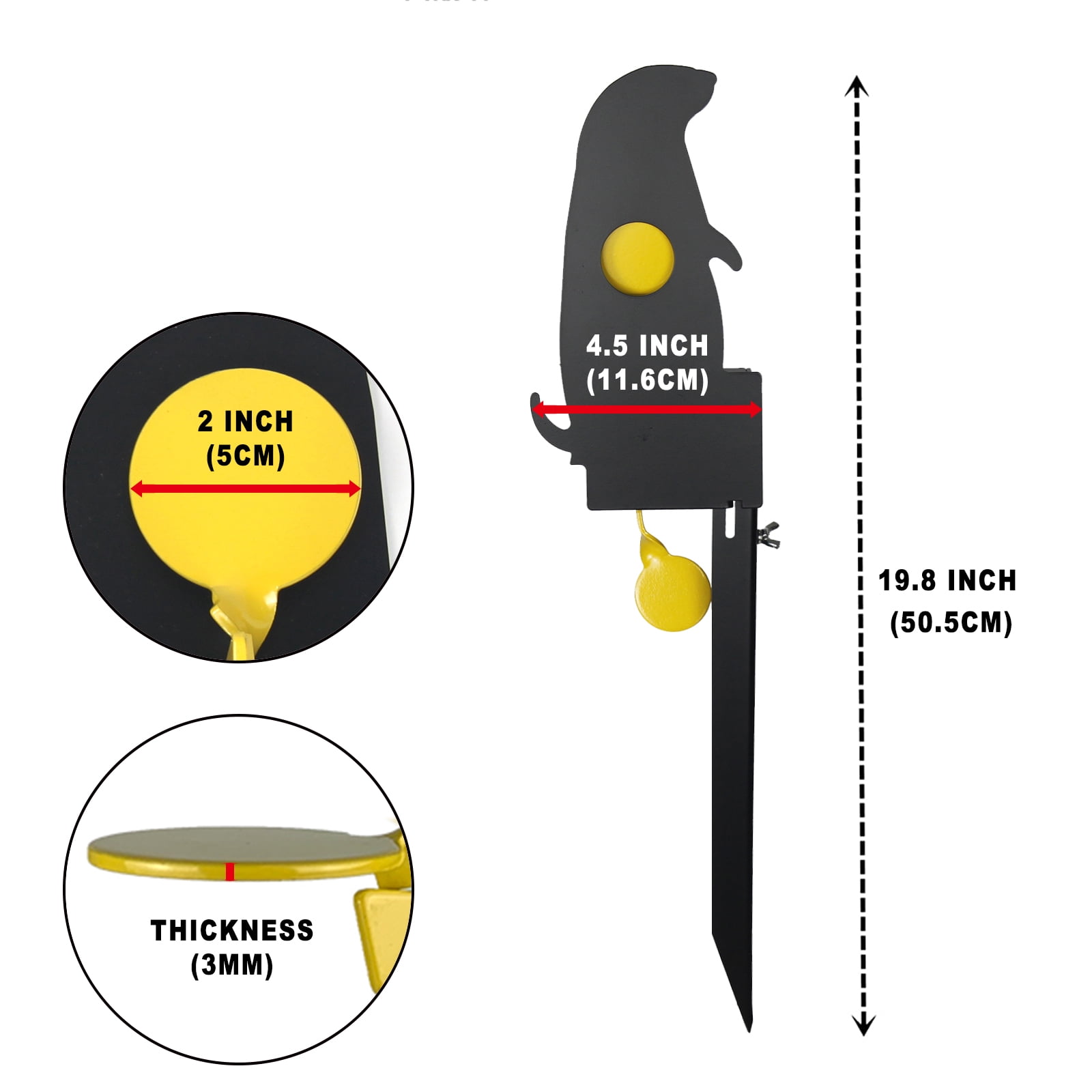 Atflbox Metal Prairie Dog Air Gun Pellet BB Guns Resetting Target, Rated for .177 .22 Outdoor Shooting