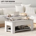 thumbnail image 4 of HOMCOM Table Basse à Plateau Relevable avec Compartiment de Rangement Caché et Tablette Blanc, 4 of 10
