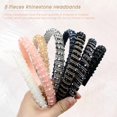 thumbnail image 4 of Dalrosia 8PCS Crystal Rhinestone Headband Beads Diamond Jeweled Sparkly Glitter Bling Padded Wide Headbands Cross Hair Bands Thick Hair Holder Accessories for Women Girls, 4 of 6