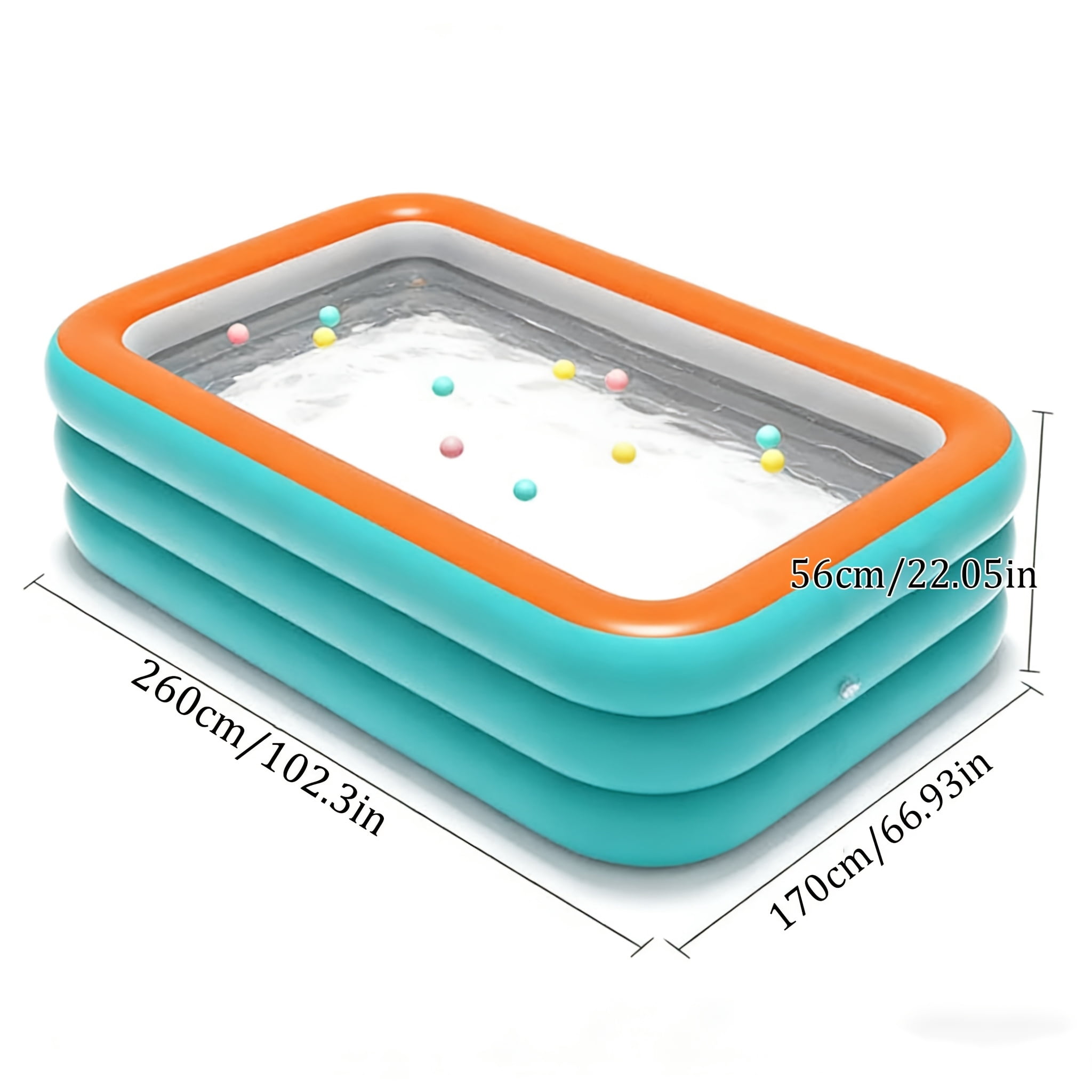 Extra-Large 4-Ring Inflatable Swimming Pool for Family Fun - Durable PVC, No Power Needed, Perfect for Outdoor Summer Parties & Water Play