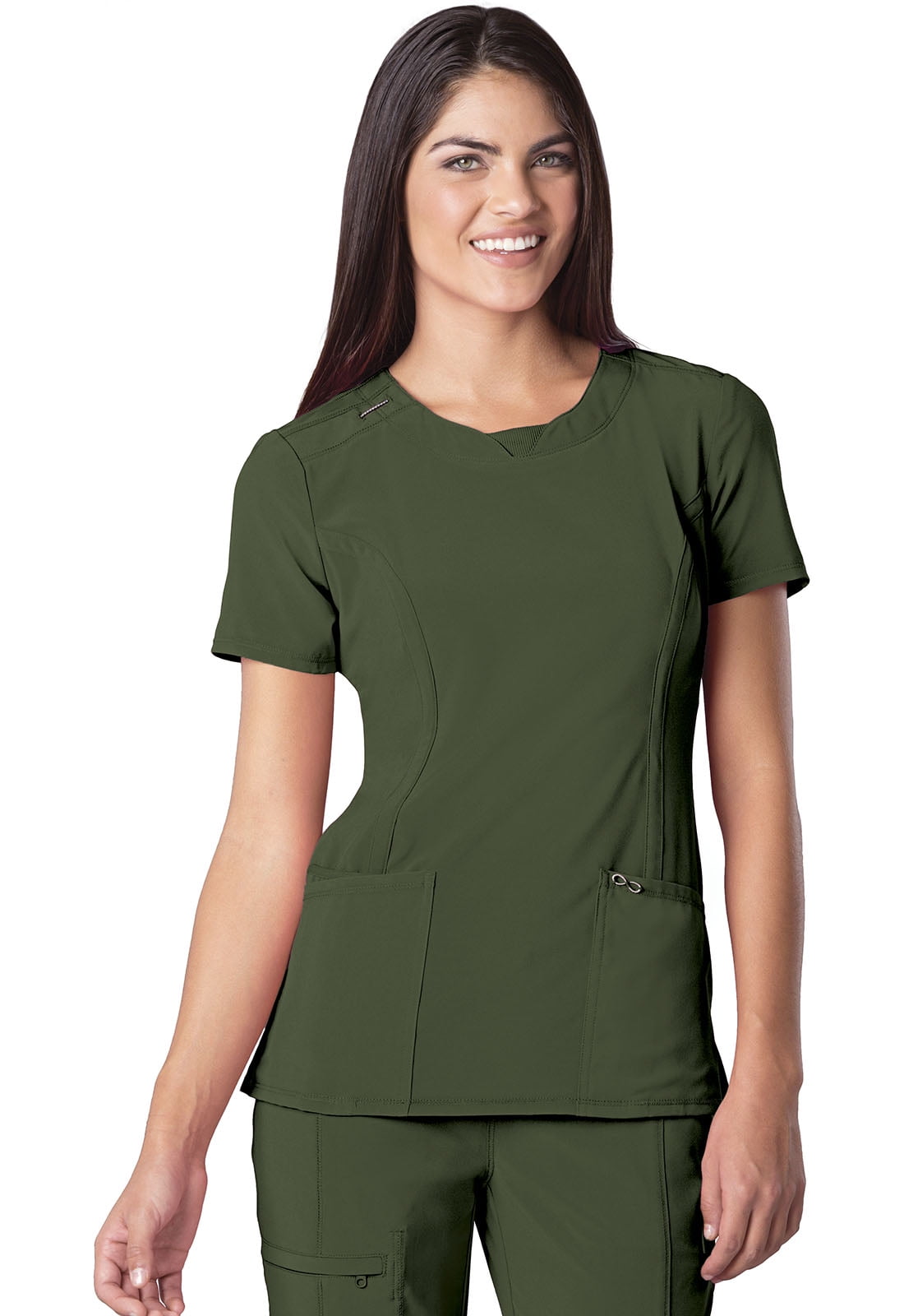Cherokee Scrubs Round Neck Top 2624A WNPS Wine Free Shipping 
