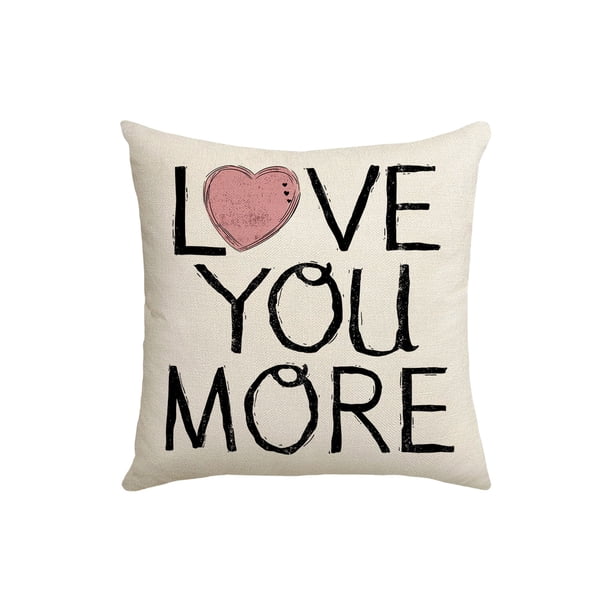 Regalos para Parejas Día de San Valentín Funda de Almohada P-Tinta Amor Lino Imprimir Pareja Casa Sala de Estar Sofá Cojín Funda de Almohada Regalo de Vacaciones Sofás para la Sala de Estar