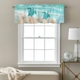 thumbnail image 3 of Summer Beaches Valance Curtain Gradient Green Ocean Sea Turtle Starfish Coastal Coral Window Valances Rod Pocket Short Curtains Window Treatments for Kitchen Bedroom Bathroom Laundry 60" x 14", 3 of 9