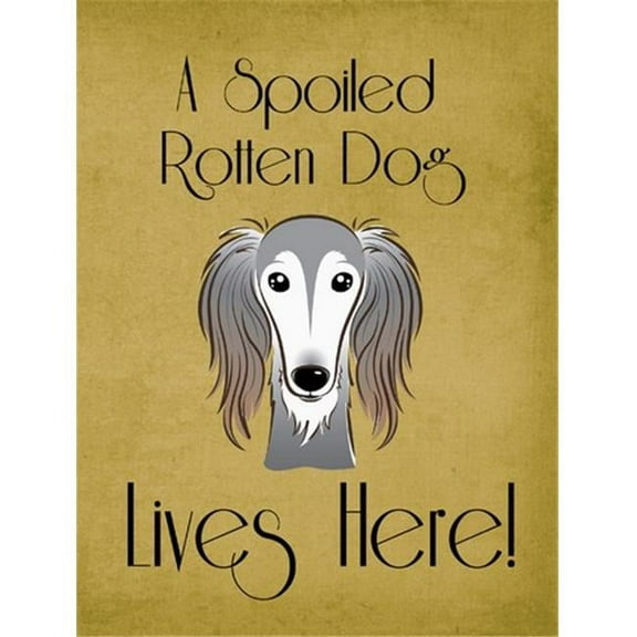 Caroline's Treasures BB1477GF Saluki Spoiled Dog Lives Here Flag Garden Size , Small, multicolor
