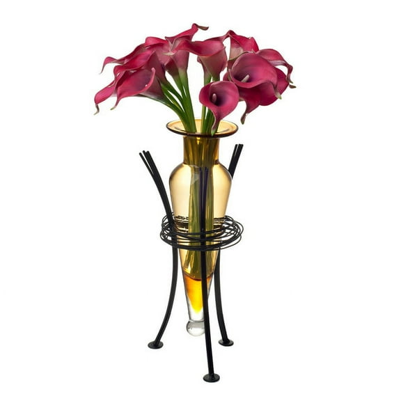 Danya B. Amber Amphora Vase with Wire Stand