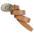 thumbnail image 4 of Cinturón de cuero vaquero occidental para hombre Indian Warrior Chief Head Buckle Brown Sunnimix Cinturón de vaquero occidental, 4 of 6