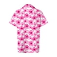 thumbnail image 5 of larppty Womens Hawaiian Button Down Shirts Short Sleeve Casual Floral Tropical Shirt Summer Beach Shirt Cool Button Up Tops（Pink， XXXXL）, 5 of 7