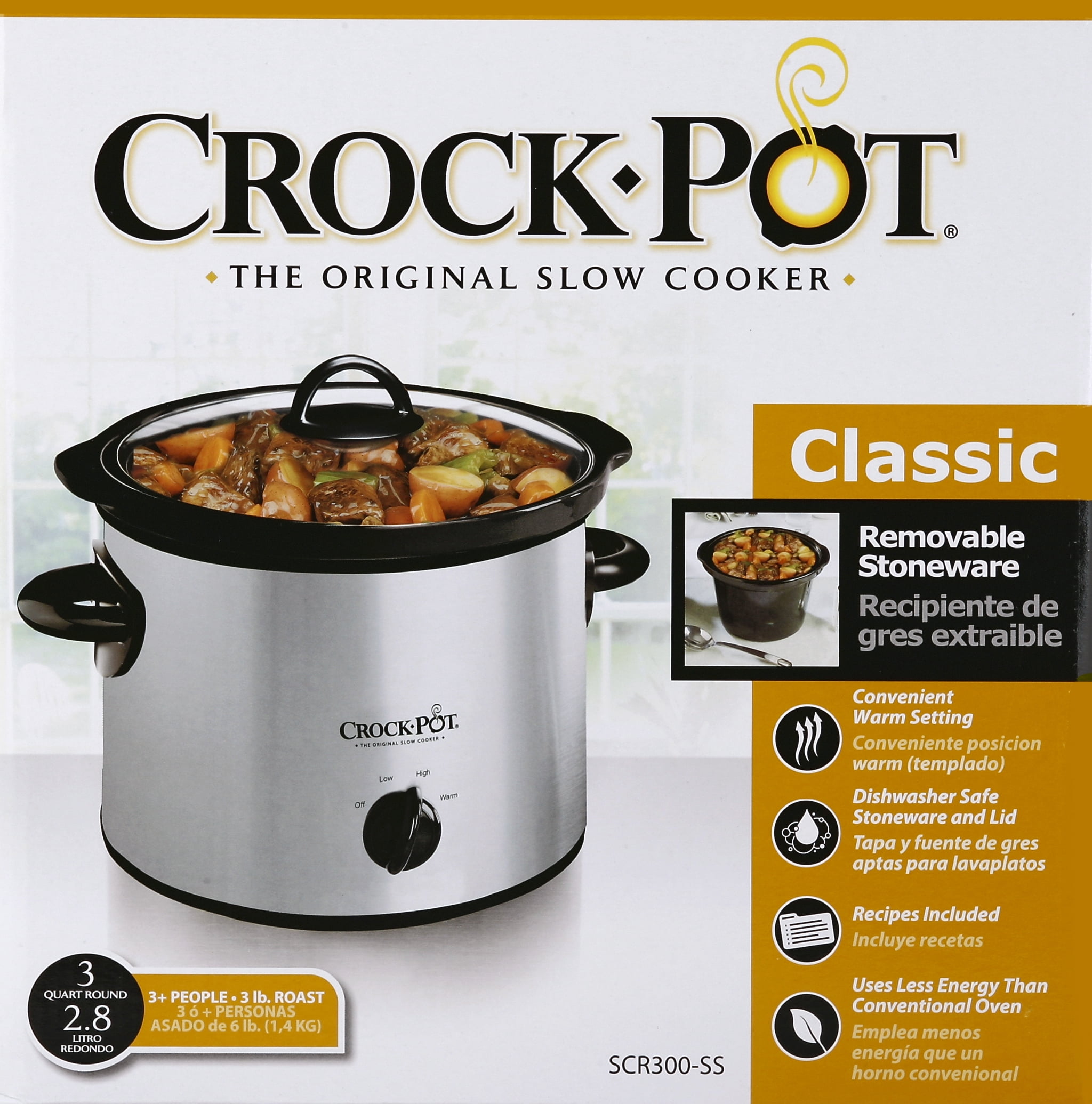 Crock-Pot SCR300 Manual Slow Cooker 2 Colors 