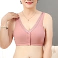 thumbnail image 5 of NIEWTR Bra for Senior Women Front Closure Breathable Bra Wireless No Underwire Lift up Bras with Back Support(Pink,44), 5 of 7