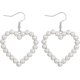thumbnail image 1 of Pendiente de aro grande colgante con perla blanca y negra con pasador de acero inoxidable, pendientes de aro grandes para mujeres y niñas, joyería L2: gancho de corazón de plata -, 1 of 5
