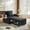 Black-Table, variant on Ucloveria Convertible Sleeper Chair-Fabric Futon Sofa Bed, Single Sleeper Sofa, Small Couch Bed with USB Port, Foldable Table, Pillow, Adjustable Backrest for Dorm/Bedroom/College Black