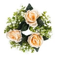 thumbnail image 2 of Artificial Rose Candle Ring, Floral Wreath with Greenery & Small Blooms, Decorative for Pillar Candleholders, Wedding Tabletop Centerpieces, Home Festival & Party Table Decor, 2 of 9