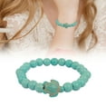 thumbnail image 2 of Ocean Turtles Beaded Bracelet Turquoise and Rose Quartz Gemstones Designs, 2 of 21
