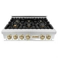 thumbnail image 3 of ZLINE 36 in. Autograph Edition Rangetop in Stainless Steel with Gold Accents (RTZ-36-G), 3 of 5