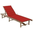 thumbnail image 3 of vidaXL Patio Lounge Chair Porch Sunbed Poolside Sunlounger with Cushion Bamboo, 3 of 48