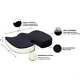 thumbnail image 2 of Lorell Butterfly-Shaped Seat Cushion - 17.50" x 15.50" - Fabric, Memory Foam, Silicone - Butterfly - Comfortable, Ergonomic Design, Durable, Machine Washable, Zippered, Anti-slip - Black - 1Each, 2 of 2