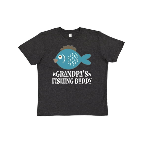 Inktastic Grandpa's Fishing Buddy Little Fisher Youth T-Shirt