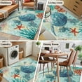 thumbnail image 5 of Area Rug for Living Room, Sea Turtle Coastal Non-Slip Indoor Large Carpet for Bedroom/Dining Room, Turquoise Nautical Summer Coral Ocean Washable Low-Profile Floor Mat Runner Rugs - 2.7 x 5 Ft, 5 of 7