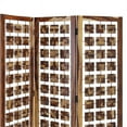thumbnail image 5 of Benzara  Wooden 3 Panel Room Divider with Interconnected Square Blocks, Brown, 5 of 5