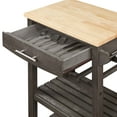 thumbnail image 5 of Ellaine 4 Tier Butcher Block Kitchen Cart with Drawer and Wine Rack, Wirebrush Dark Gray/Butcher Block, 5 of 11